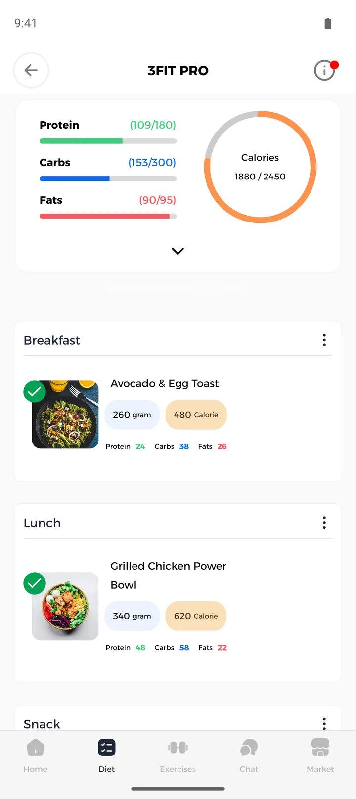 3Fit, fitness and nutrition coaching, screenshot 2